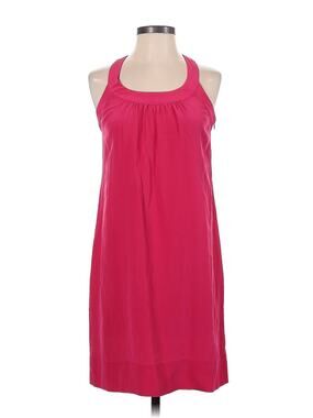 Banana Republic Y2K Pink 100% Silk Lightweight T-Strap Dress Size Medium
